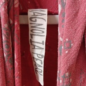 Magnolia Pearl Gray and Red Jacket with Unique Patterns